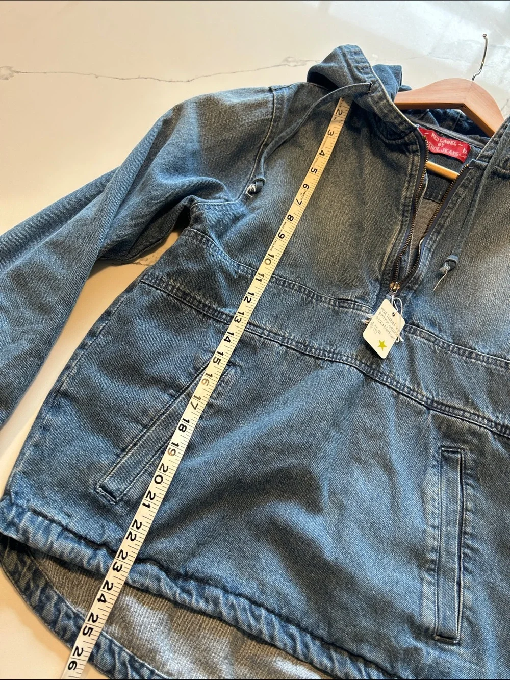 Red Label by Patrol Jeans Denim Half-Zip Hoodie - Blue - Picture 8 of 9